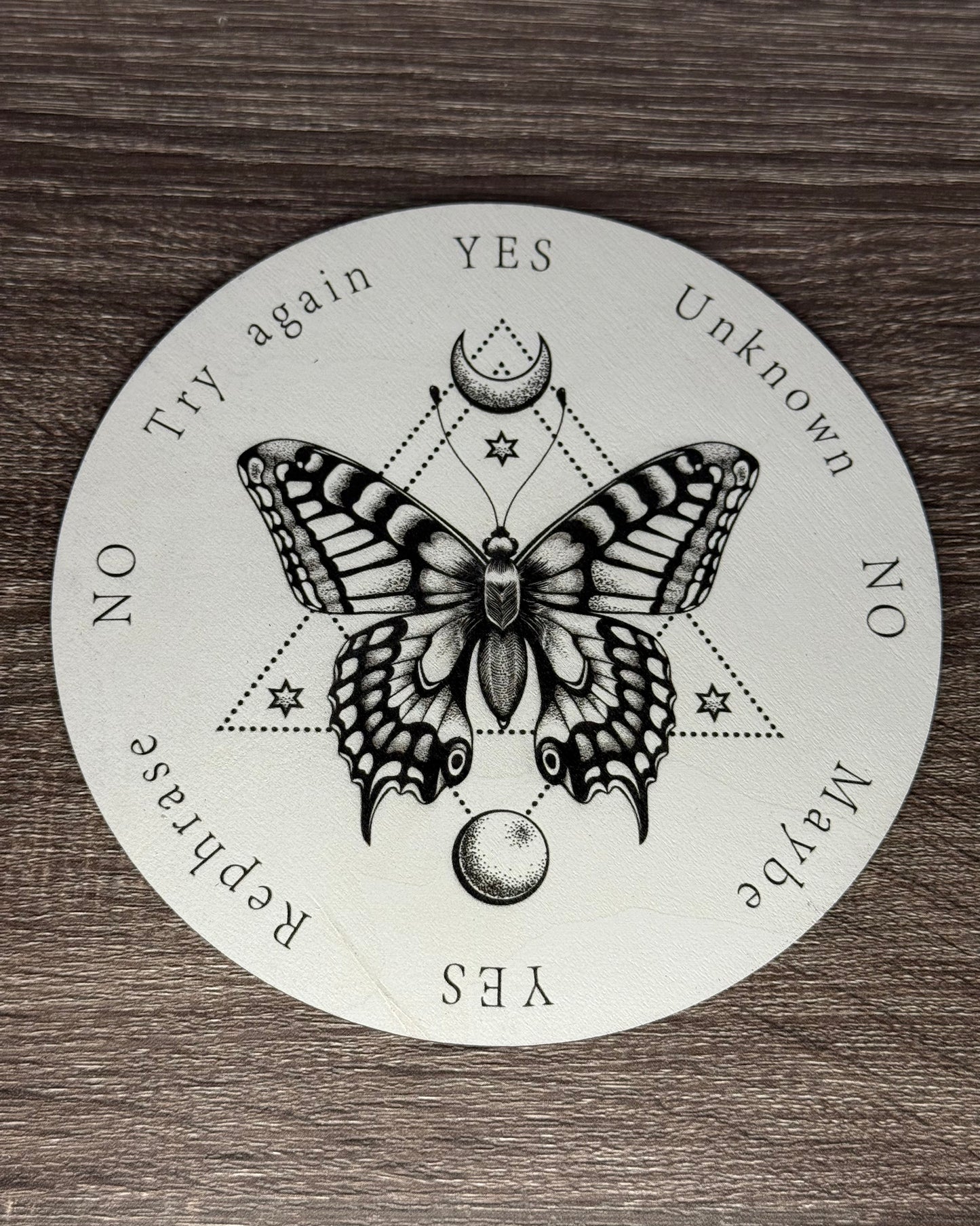 Pendulum Board -  Moth, Moons, Stars- double sided