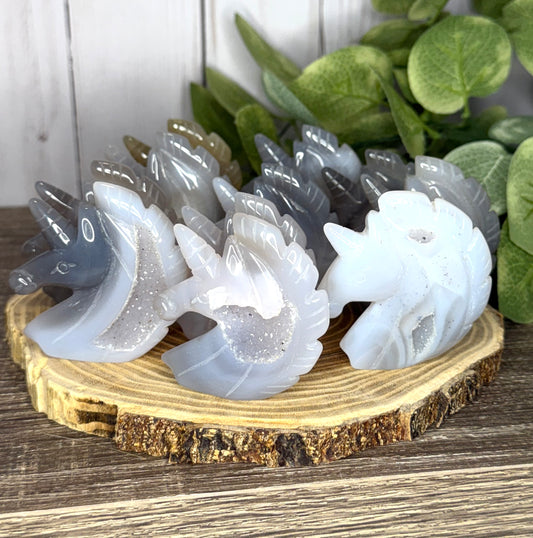 Unicorn Heads - Druzy Agate
