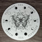 Pendulum Board - Moth with Mandala, Moon Phases - double sided