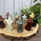 Crystal Cats with Hats Carvings