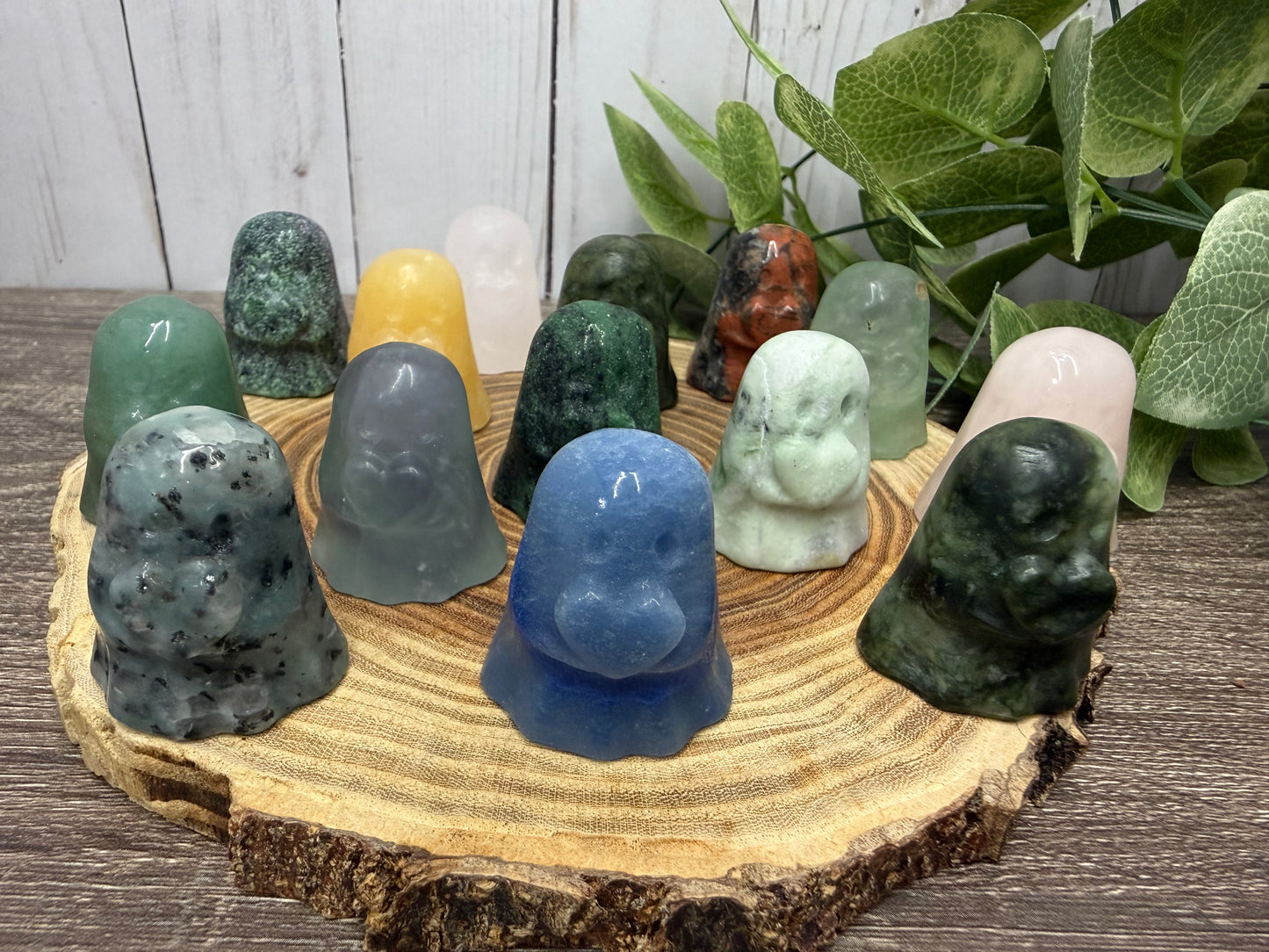 Crystal Ghost Carving Holding A Heart