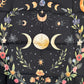 Altar Cloth - Moon Phase Above, Triple Moon in Middle