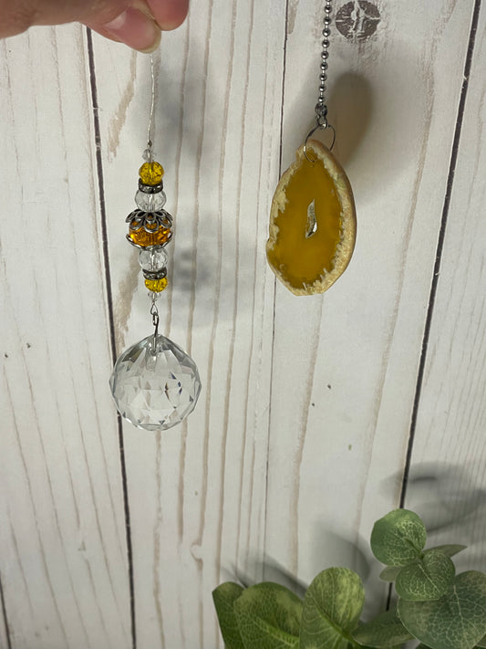 Misfit Geode Sun Catcher - Yellow