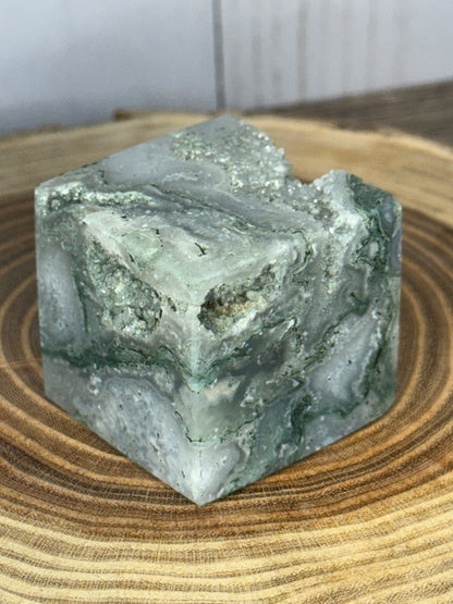 Moss Agate Squares/ Cubes