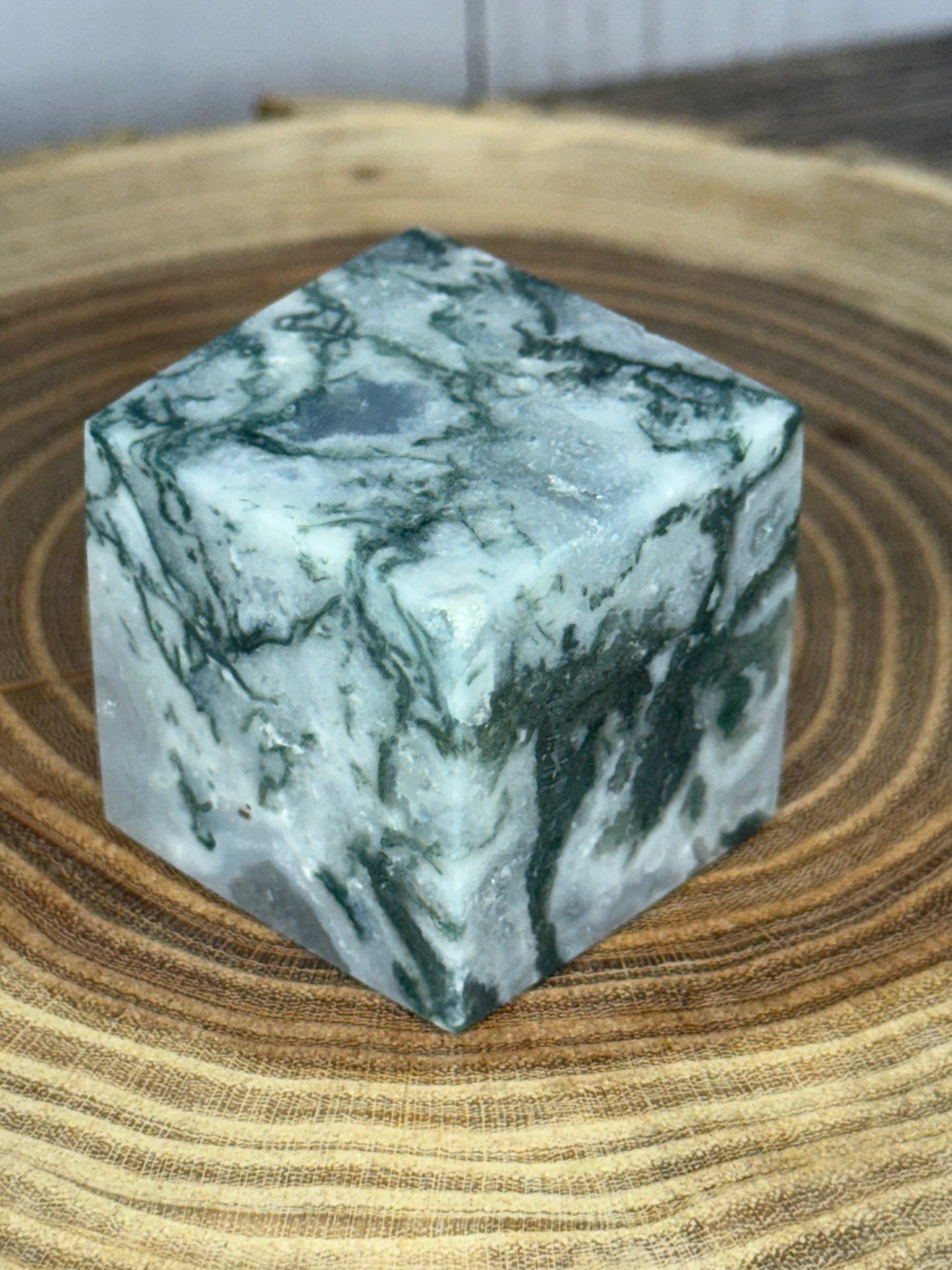 Moss Agate Squares/ Cubes