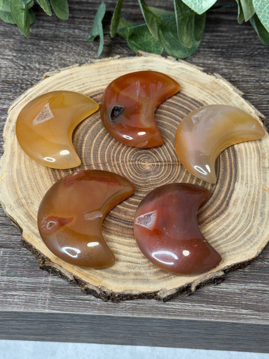 Carnelian Moon Carvings