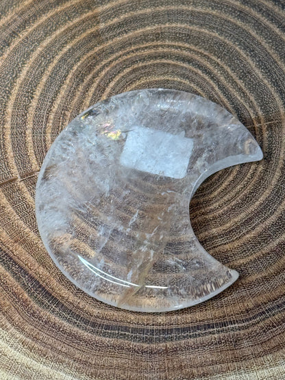 Clear Quartz Moon Carvings