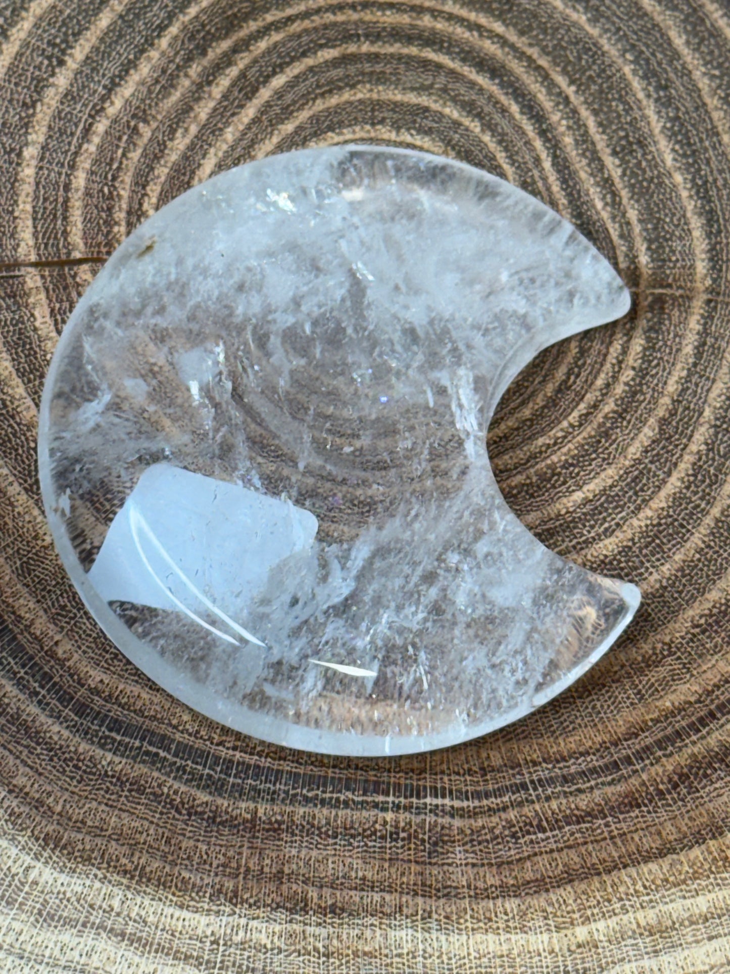 Clear Quartz Moon Carvings