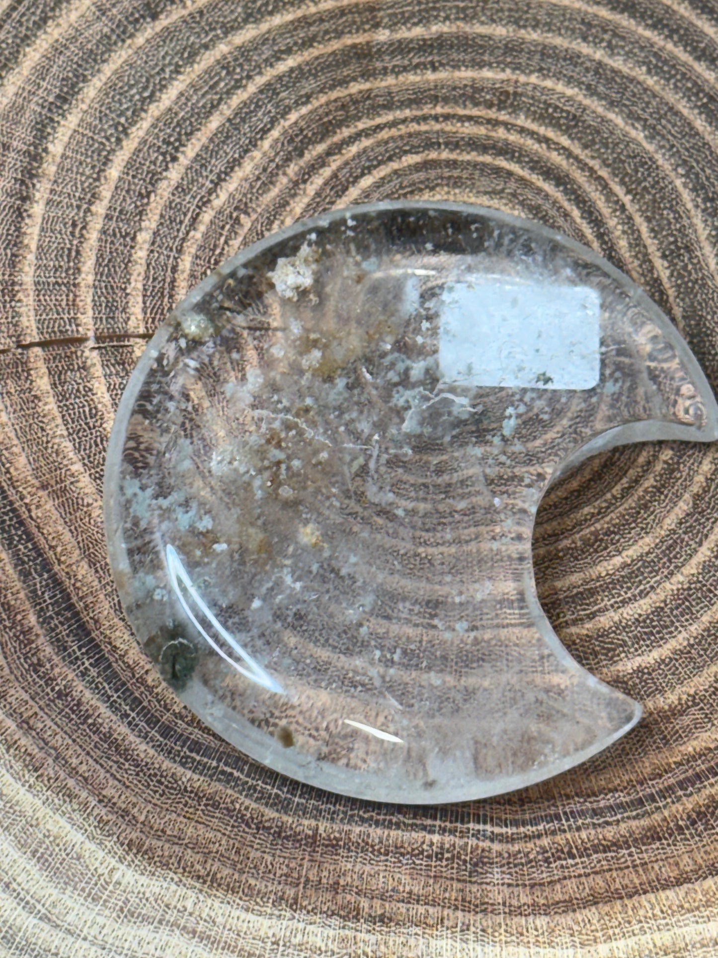 Clear Quartz Moon Carvings