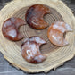 Fire Quartz Moon Carvings
