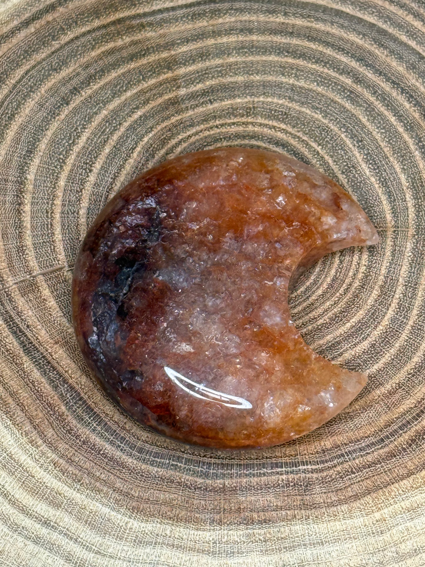 Fire Quartz Moon Carvings