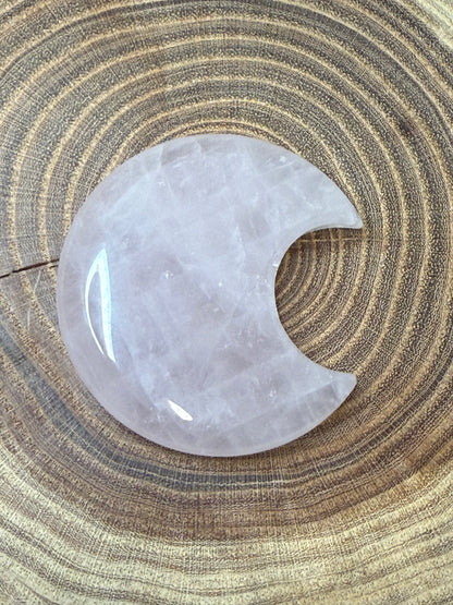 Rose Quartz Moon Carvings