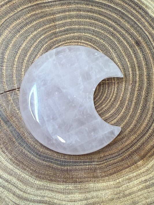Rose Quartz Moon Carvings