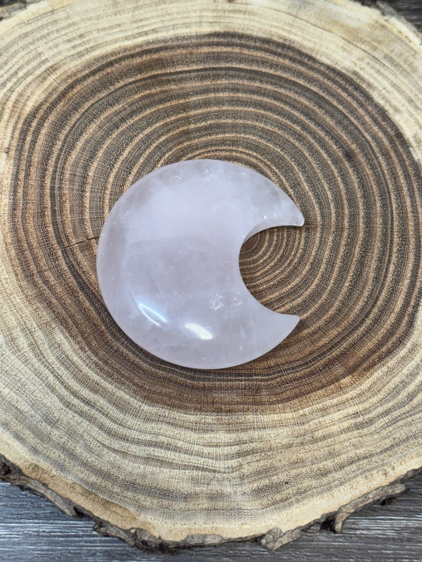 Rose Quartz Moon Carvings