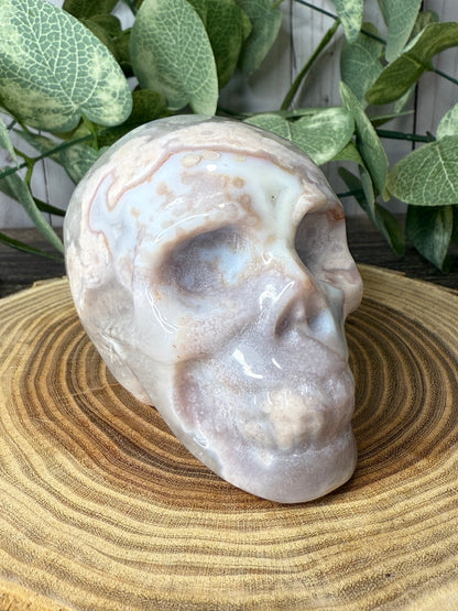 Flower Agate Skulls