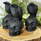 Skull & Bird Obsidian Carving