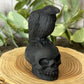Skull & Bird Obsidian Carving