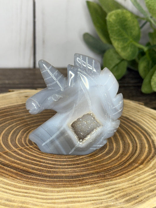 Unicorn Heads - Druzy Agate
