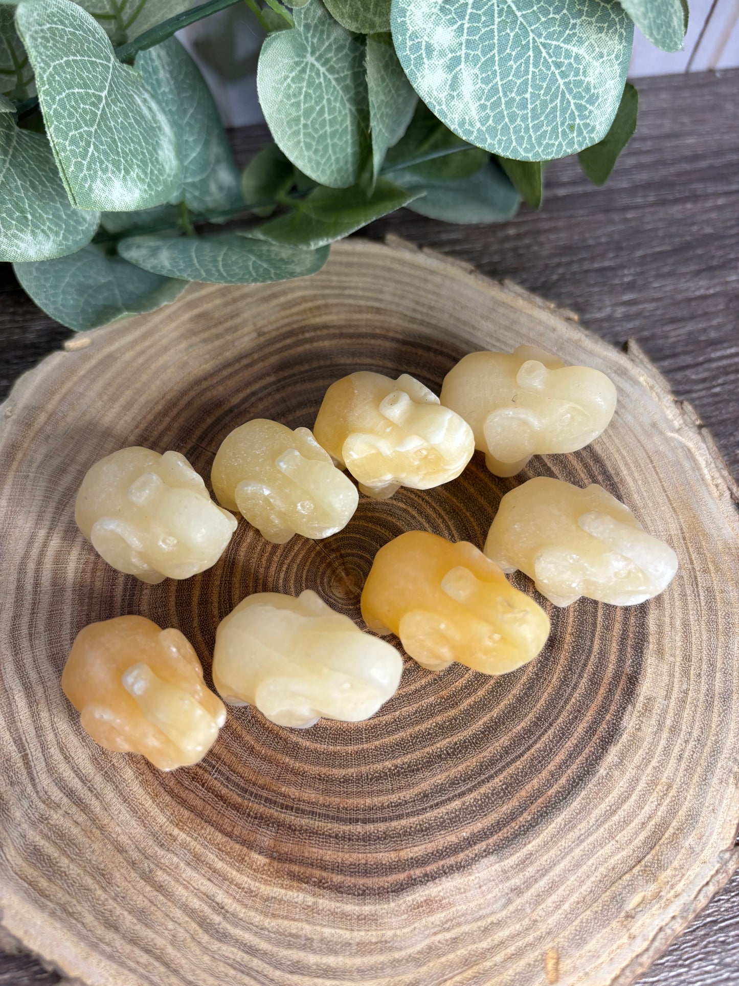 Elephant Crystal Carving - Orange Calcite Small