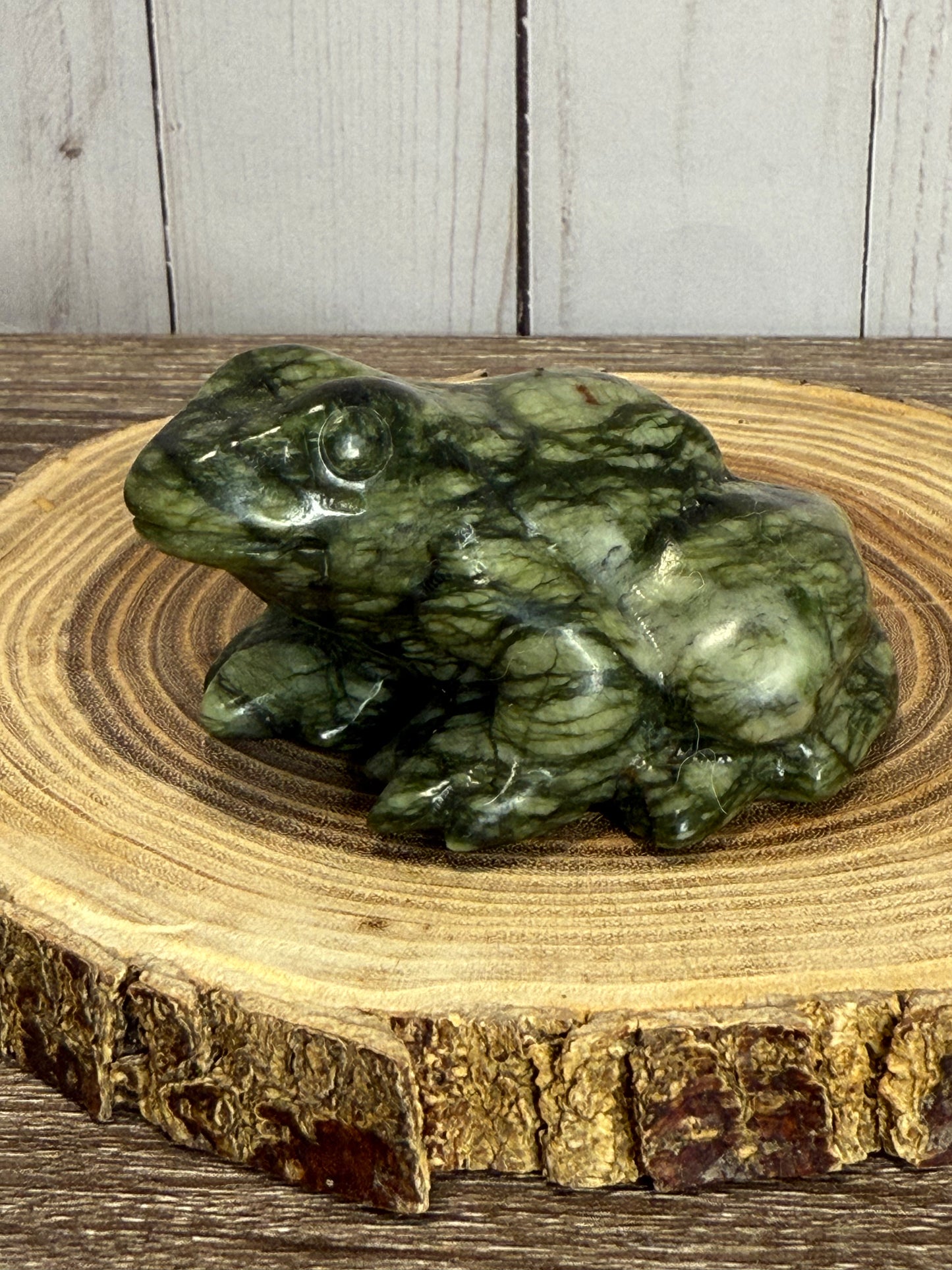 Frog Carvings - Green Jade