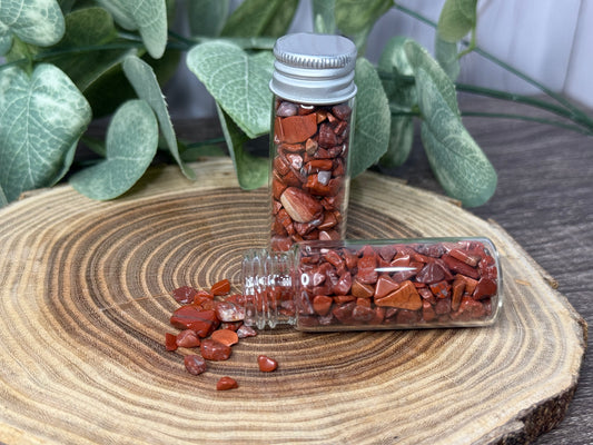 Red Jasper Crystal Chip Bottle
