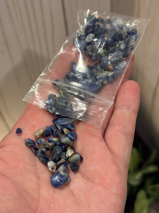 Sodalite Crystal Chip Bag (Small chips)