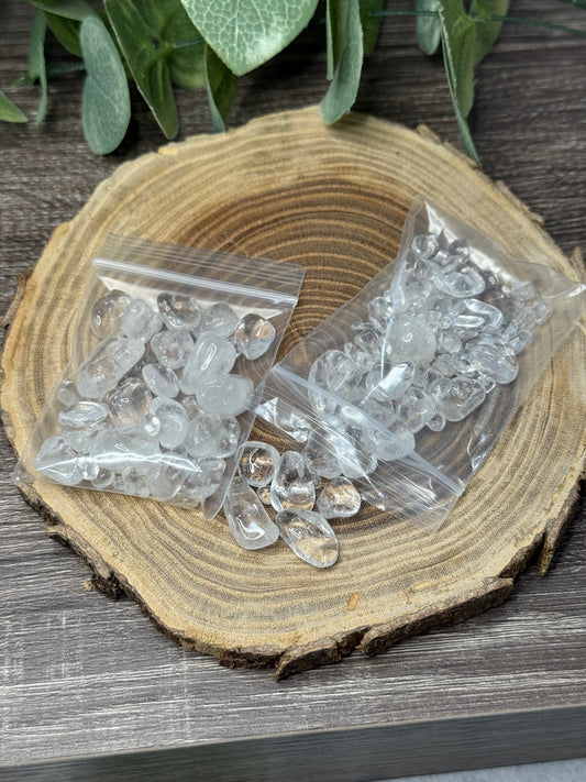 Clear Quartz Crystal Chip Bag (Large chips)