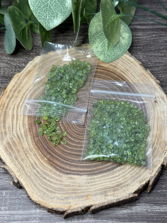 Peridot Crystal Chip Bag