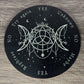 Pendulum Board -  Triple Moon, Flowers, Jewels - double sided