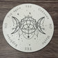 Pendulum Board -  Triple Moon, Flowers, Jewels - double sided
