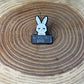 Funny White Bunny Pin - Me? Sarcastic? Never.