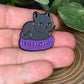 Crazy Cat Lady Pin - Grey and Purple