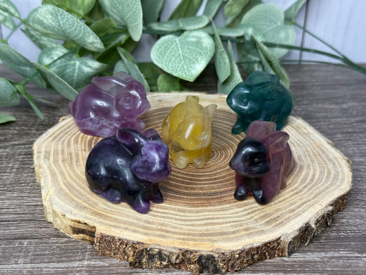 Fluorite Rabbit Carvings