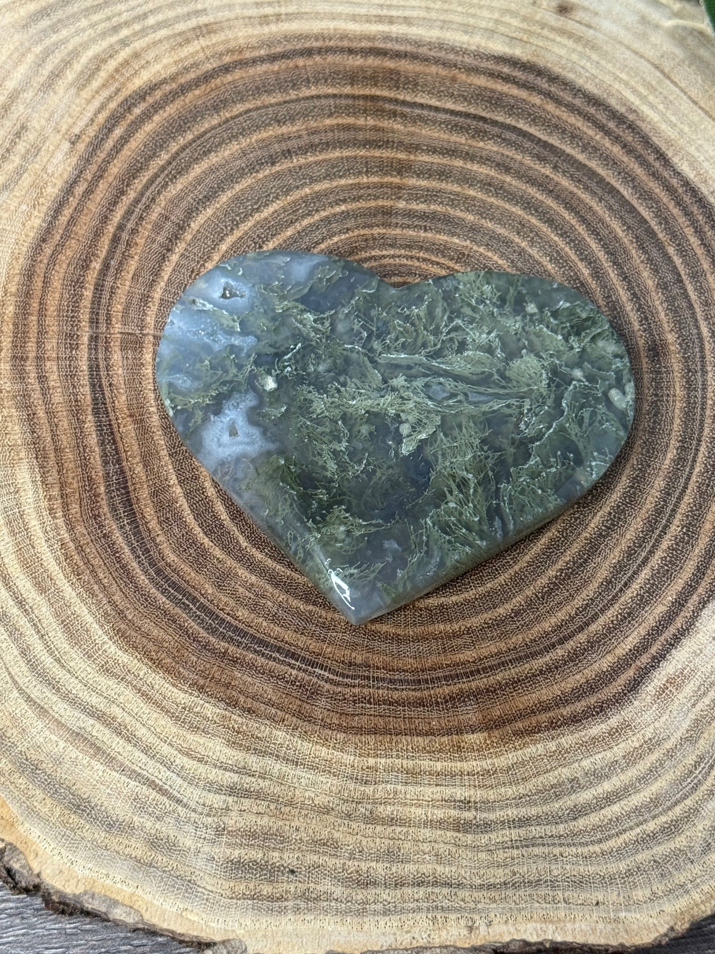 Moss Agate Hearts