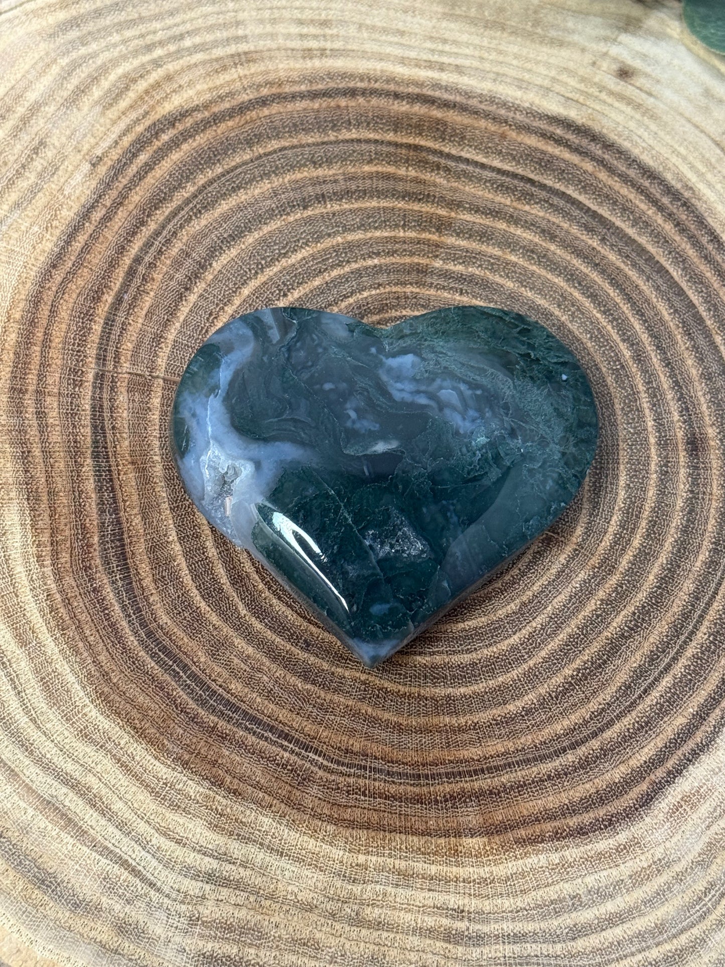 Moss Agate Hearts