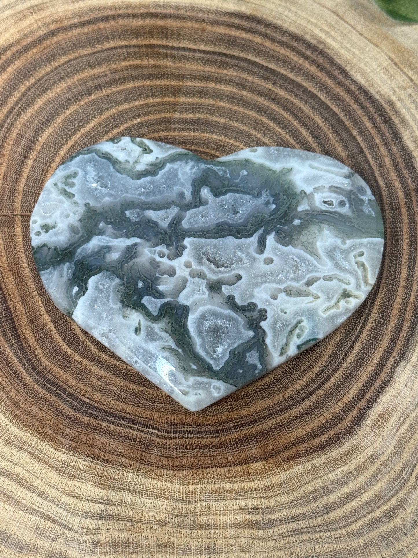 Moss Agate Hearts