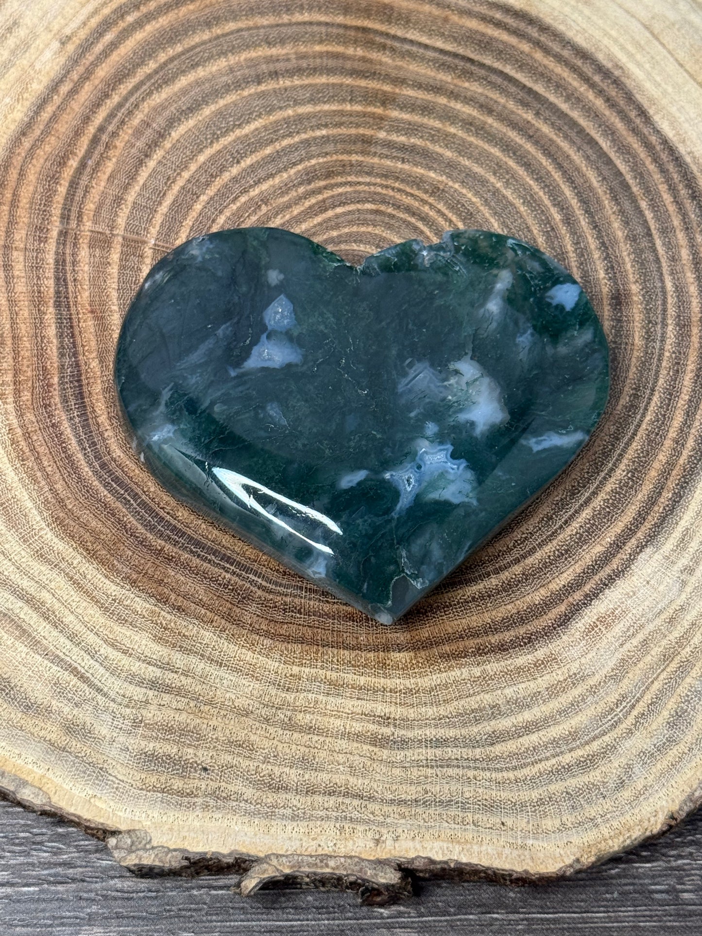 Moss Agate Hearts