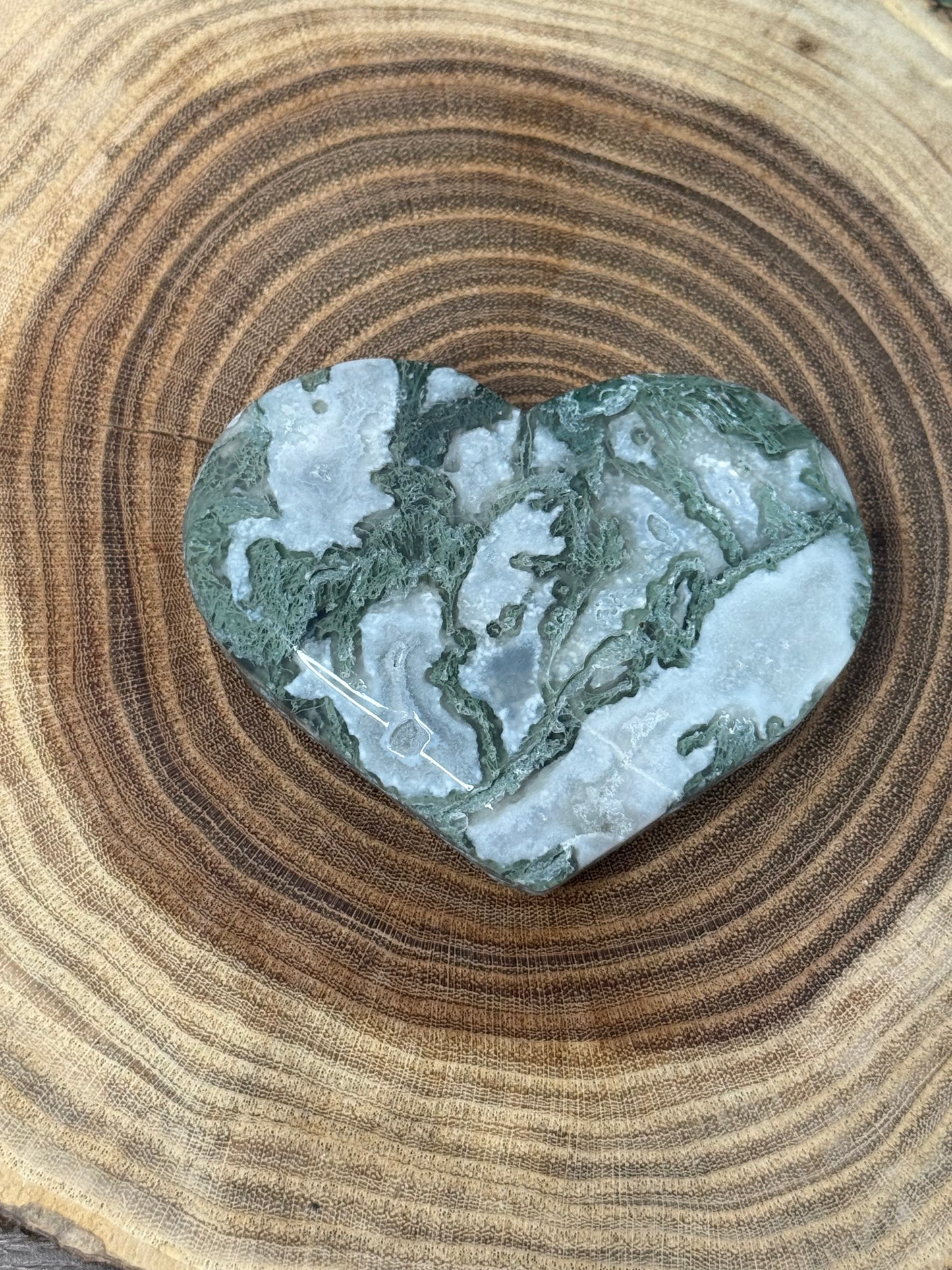 Moss Agate Hearts