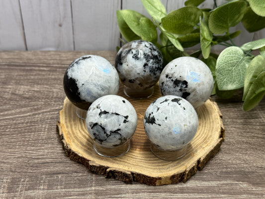 Rainbow Moonstone Spheres