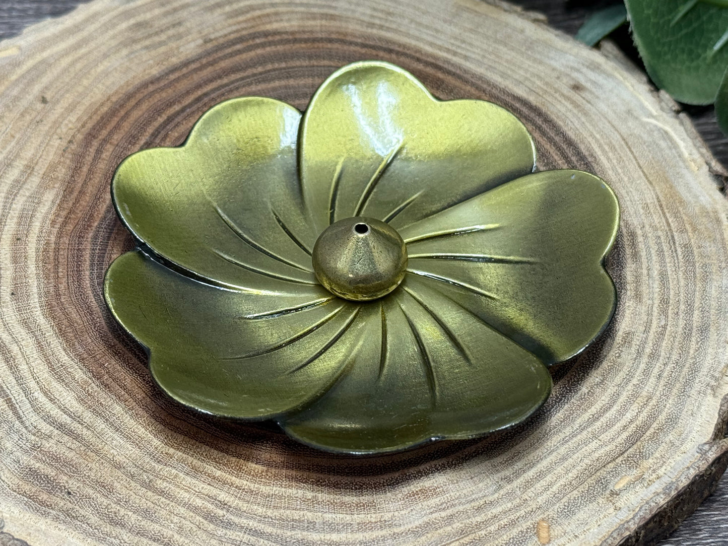 Flower Incense Burner & Ash Catcher (large) -Gold