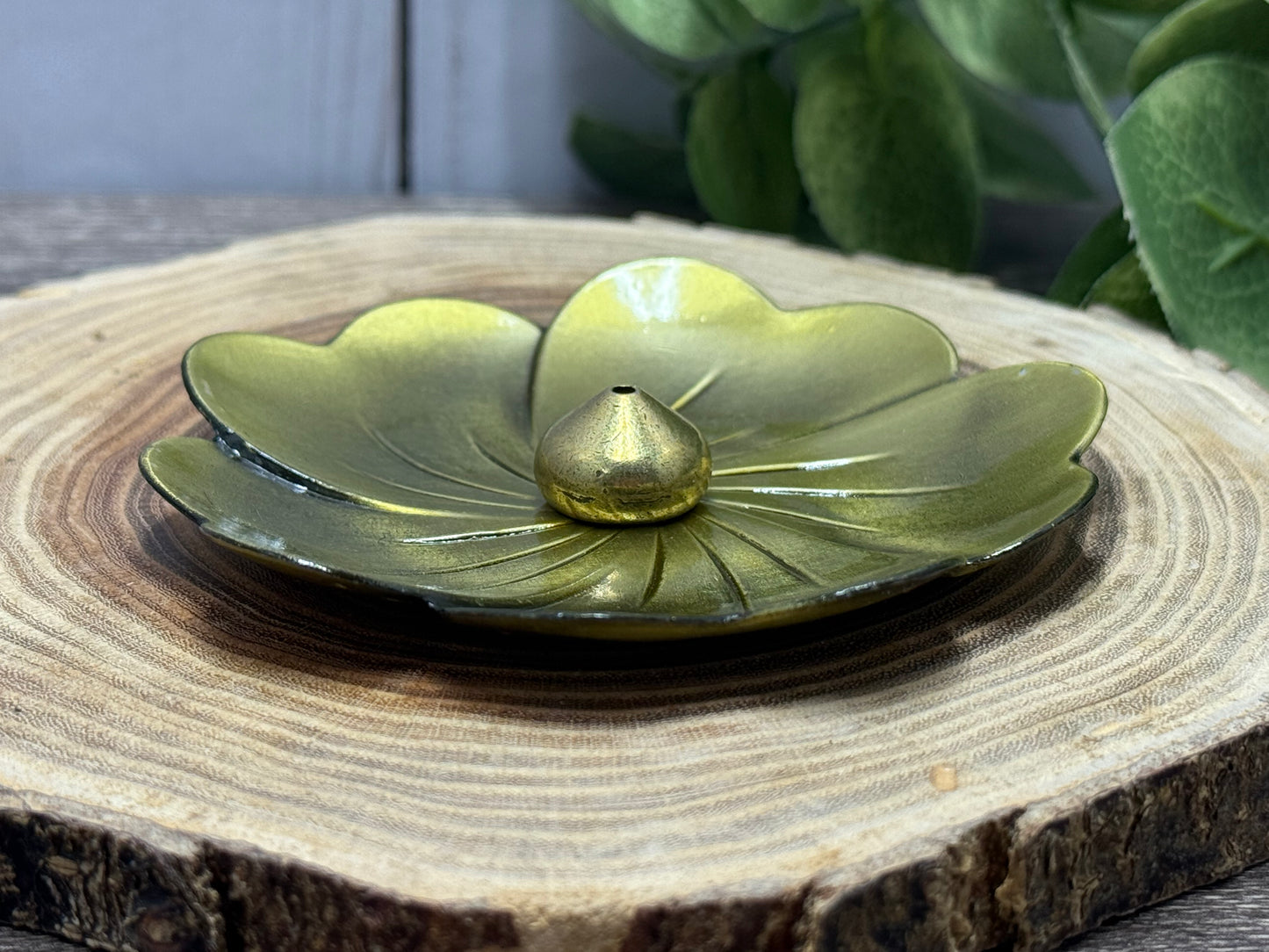 Flower Incense Burner & Ash Catcher (large) -Gold