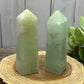 Misfit Pistachio Calcite Towers - chipped tips