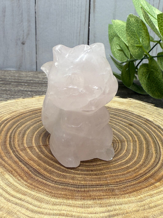 Misfit Chipmunk Rose Quartz - chipped foot