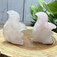 Misfit Rose Quartz Squirrel Carvings - chipped ear