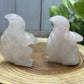 Misfit Rose Quartz Squirrel Carvings - chipped ear