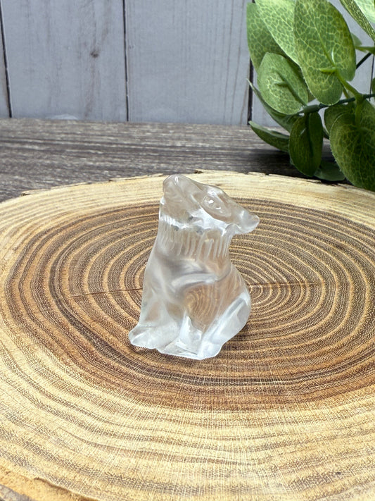 Misfit Clear Quartz Wolf - broken foot