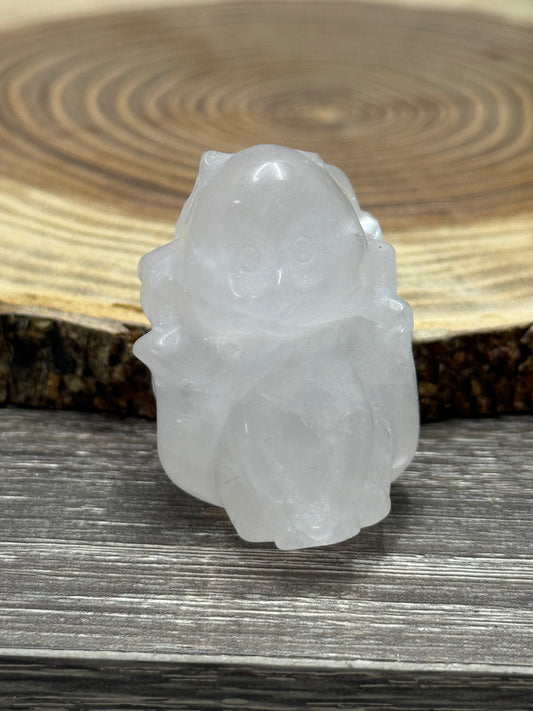 MISFIT Nine Tailed Fox Rose Quartz -chipped + won't stand