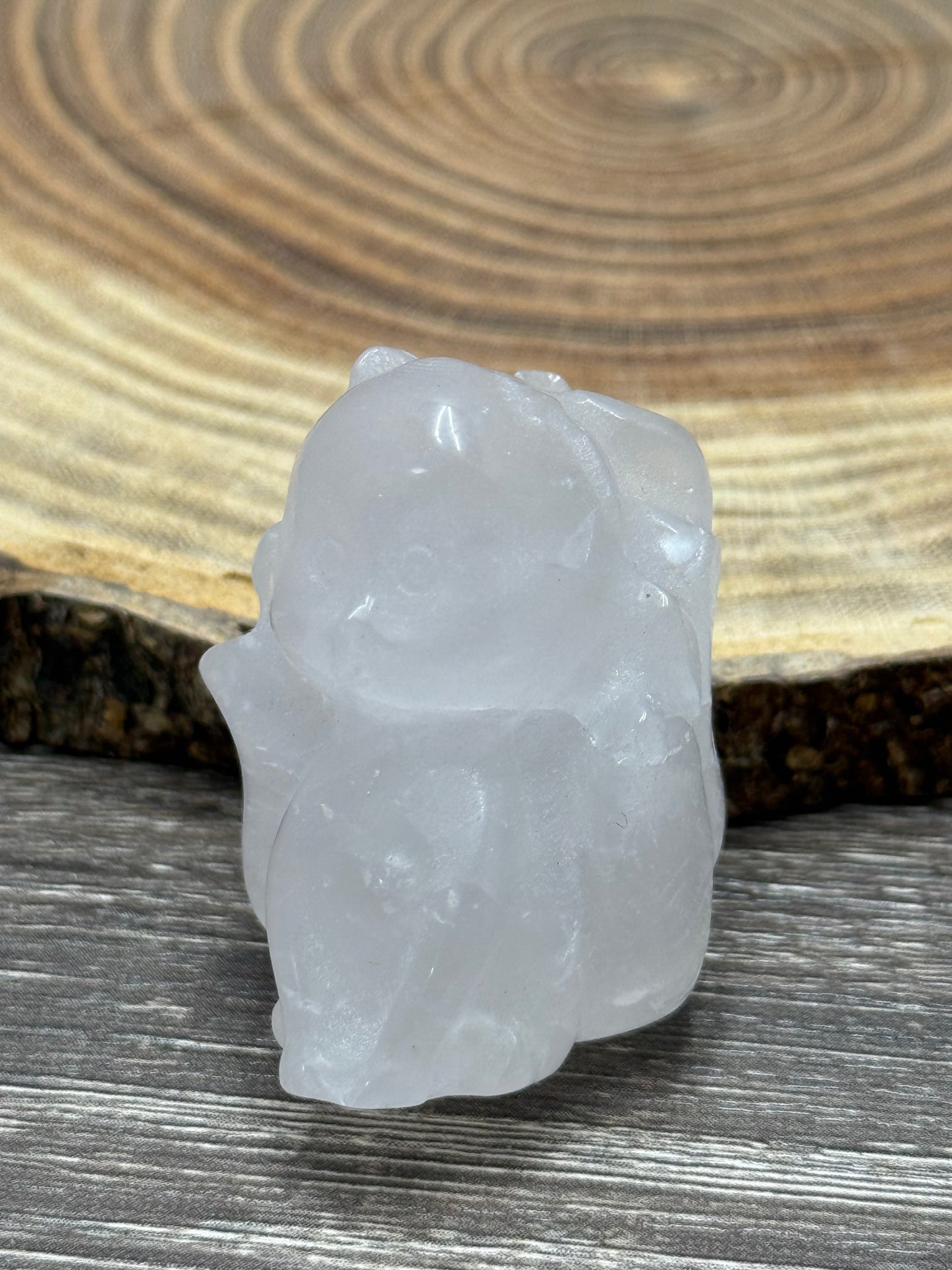 MISFIT Nine Tailed Fox Rose Quartz -chipped + won't stand