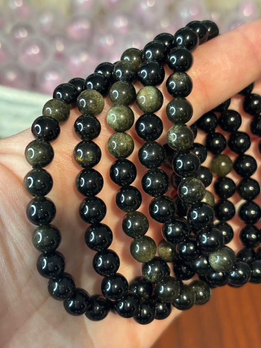 Gold Sheen Obsidian - Bracelet 8 mm