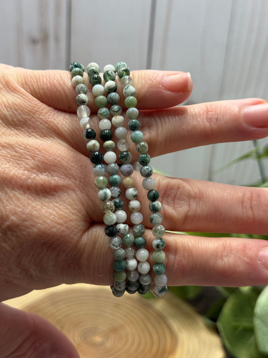 Moss Agate (Lighter) - Bracelet 4 mm